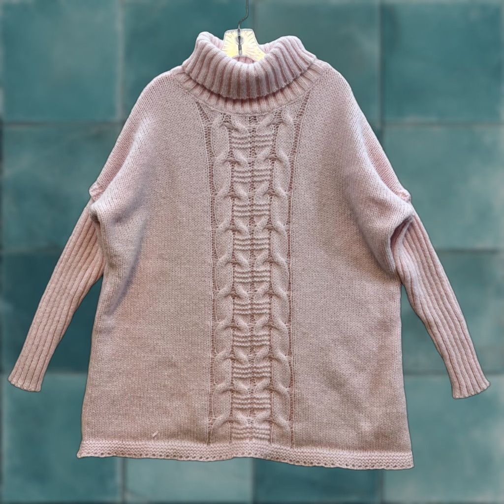 Pinko Pink Mini Sweater Dress Long Sleeve Turtleneck Cable Knit XL 2XL XXl 2XL Women Coquette Knit Dress Womens Size XXL / US 16-18 / IT 52-54 - 1 Thumbnail