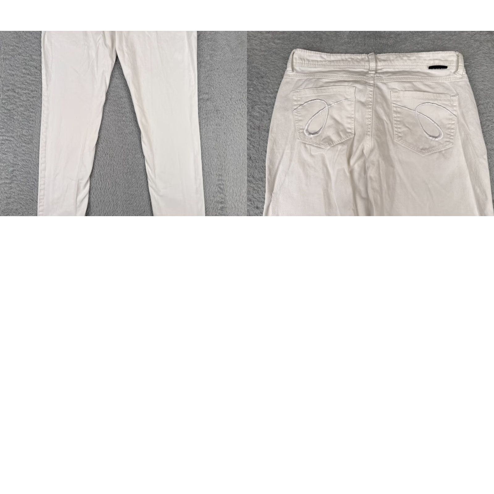 Vintage To Be With You Juniors White Skinny Jeans 30x30 Denim Cotton Blend Low Rise Embroidered 5-Pocket Womens Size 7 Size 28" / US 6 / IT 42 - 10 Thumbnail