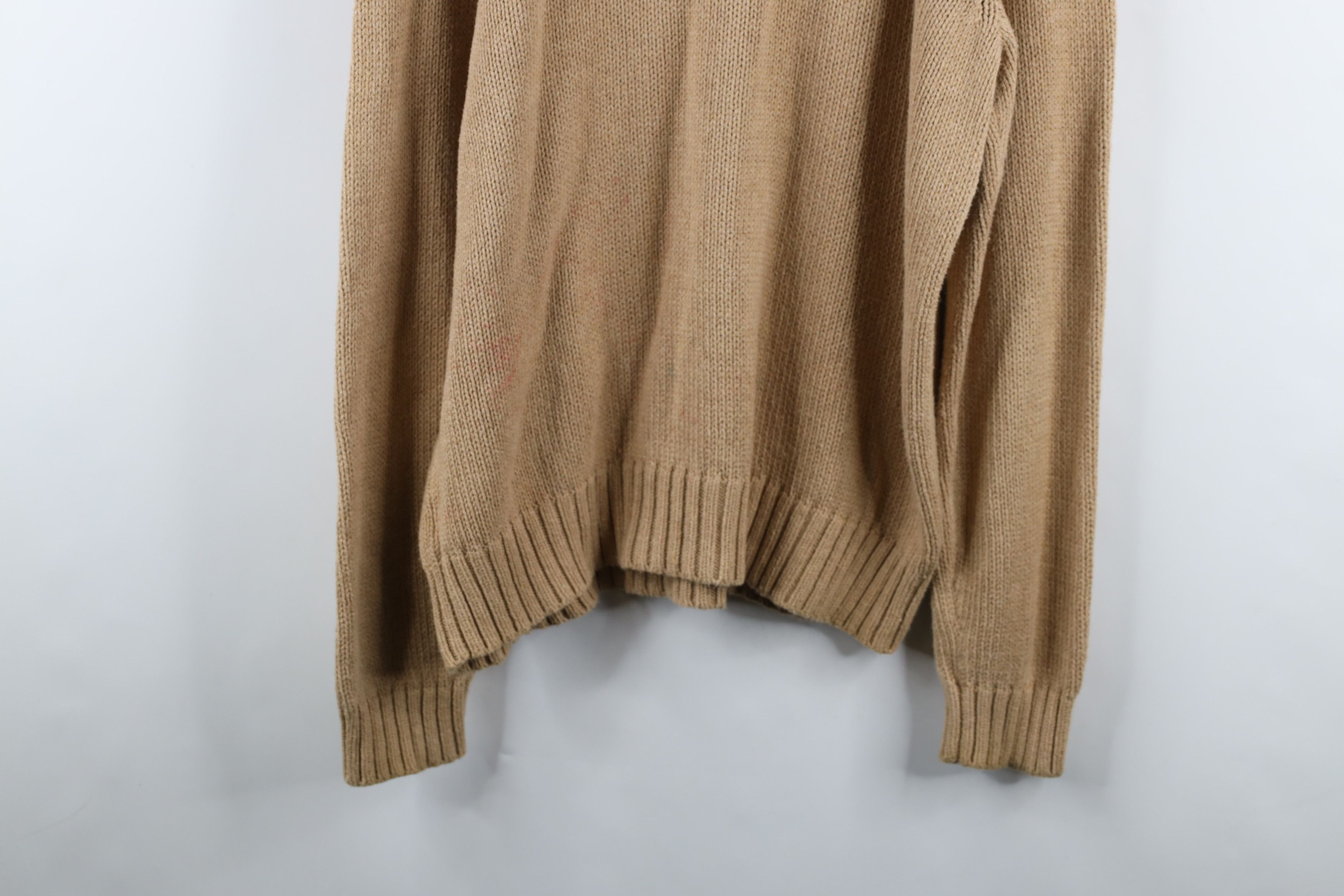 Ralph Lauren Vintage 90s Ralph Lauren Knit Crewneck Sweater Beige Brown Size US XL / EU 56 / 4 - 14 Thumbnail