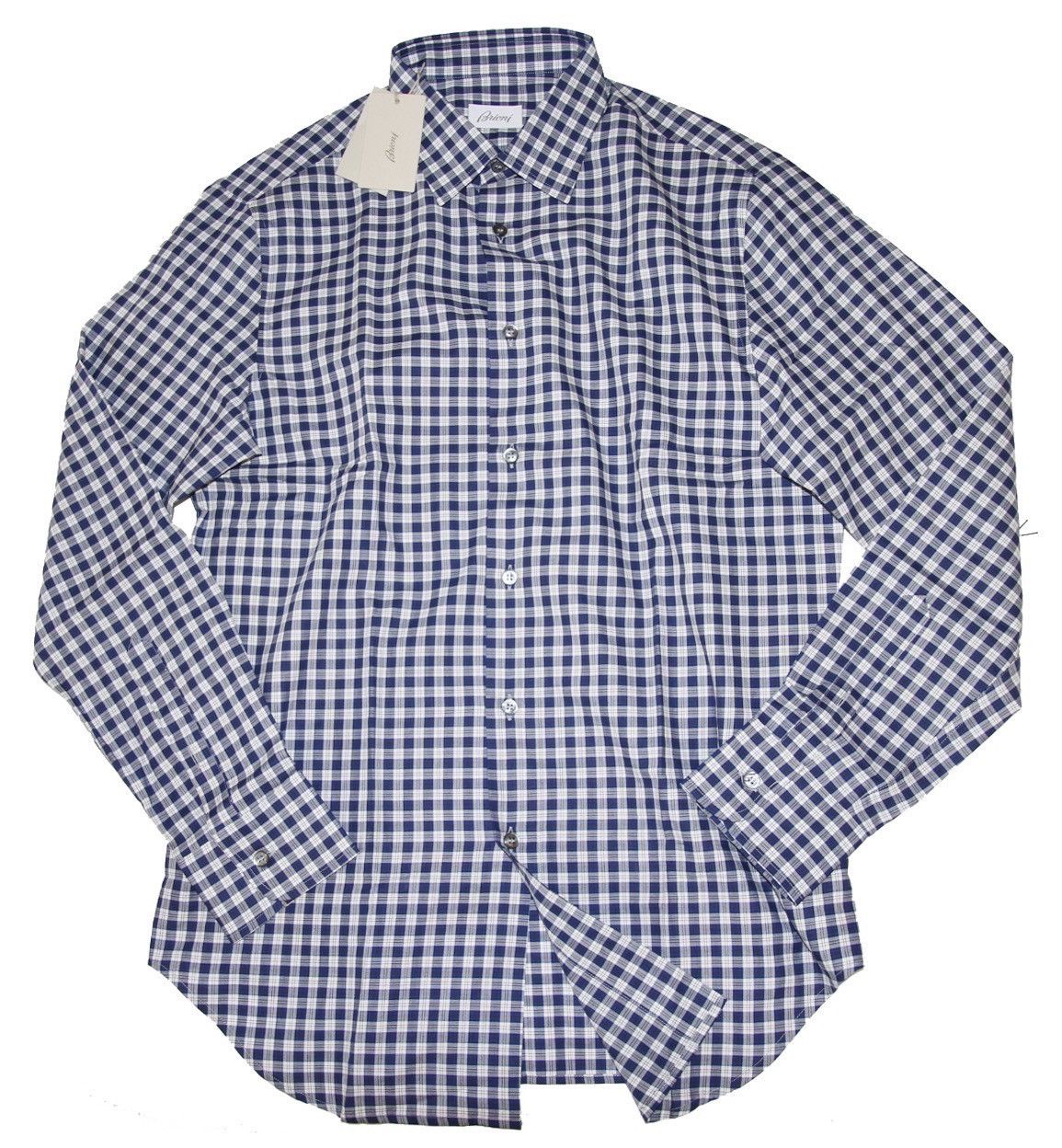 Brioni $1000 Brioni Blue plaid long sleeve shirts M Size US M / EU 48-50 / 2 - 2 Thumbnail