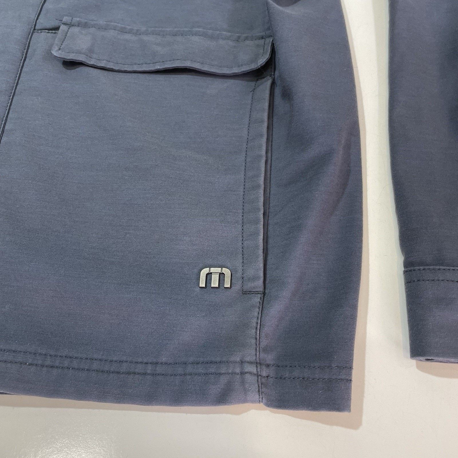 TravisMathew TRAVIS MATHEW Men's Steel Blue Mock Neck Zip Jacket Size M Size US M / EU 48-50 / 2 - 2 Thumbnail