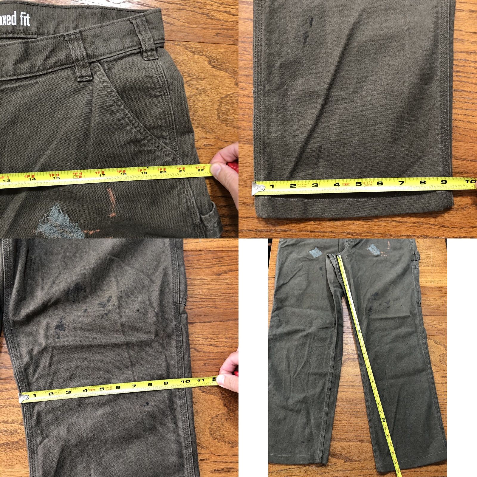 Carhartt Carhartt Pants Mens 36x30 Green Rugged Flex Relaxed Duck Utility Pant Casual Workwear Stretch 99% Cotton/1% Elastane Solid Flat Front Straight Mens Size US 36 / EU 52 - 10 Thumbnail