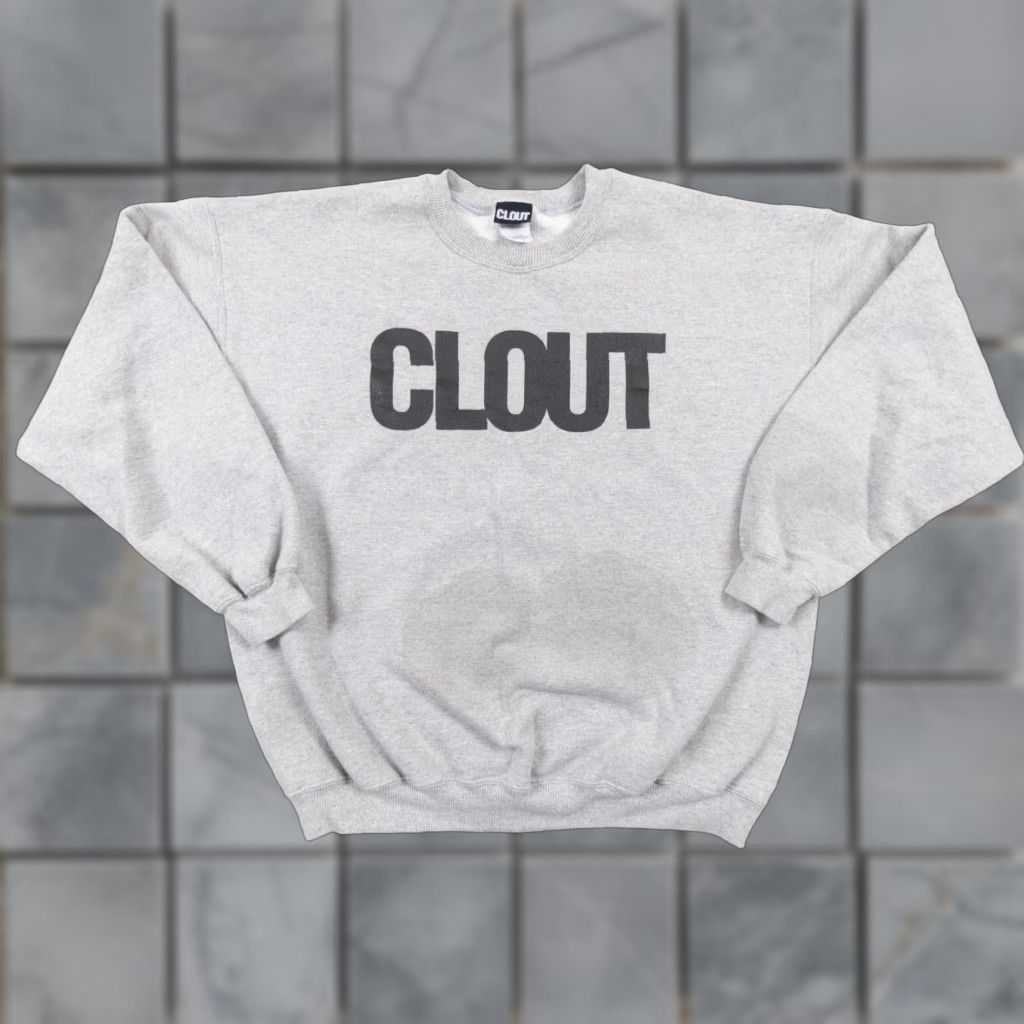 Vintage VINTAGE Clout Sweatshirt Mens XL Gray Crewneck Streetwear Shirt Size US XL / EU 56 / 4 - 1 Thumbnail