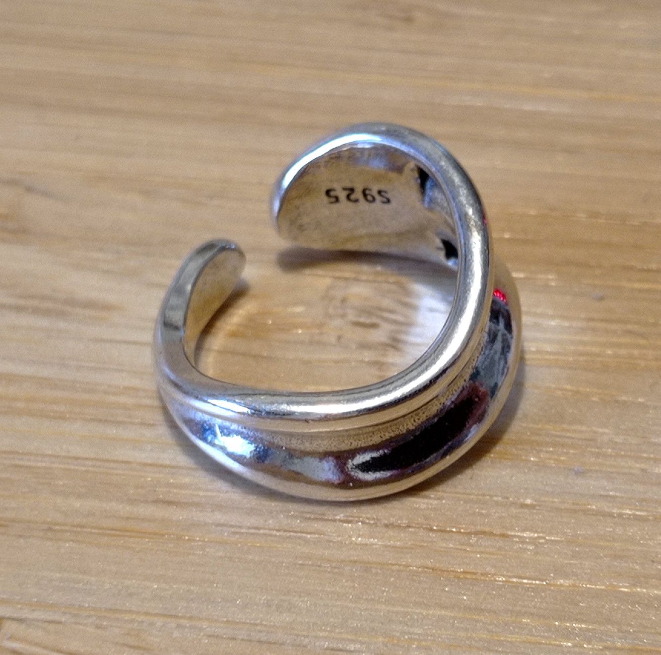 Designer × Vintage Punk Shine Asymmetric Float 925 Silver Ring Unique Rave Size ONE SIZE - 5 Thumbnail