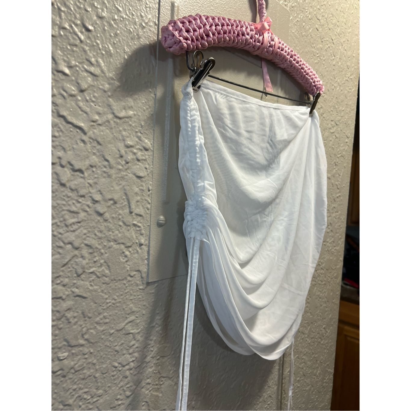 Other Wild Fable White Mesh Drawstring Cover Up Skirt Woman’s XL N Size 34" / US 12 / IT 48 - 3 Thumbnail