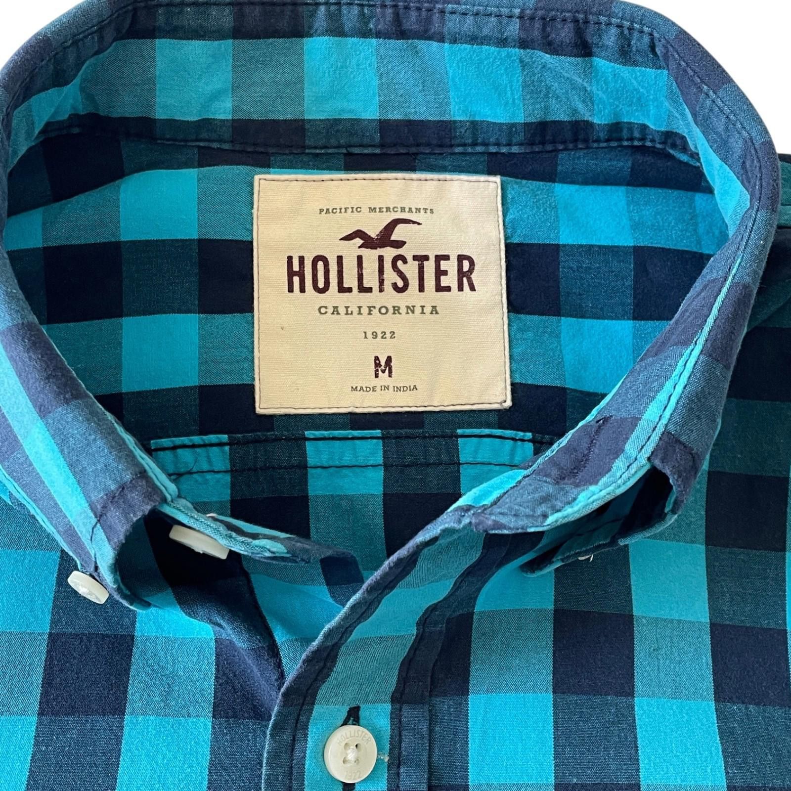 Hollister Hollister Mens Medium Blue & Aqua Plaid Button Down LS CLEAN Size US M / EU 48-50 / 2 - 6 Thumbnail