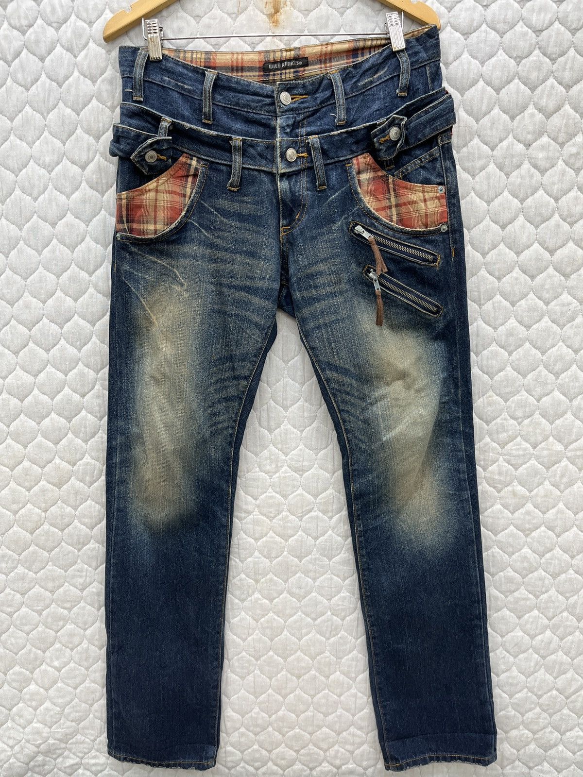 Japanese Brand 🔥🔥🔥ARCHIVE WILD KHAKIS DOUBLE WAIST DENIM Size US 33 - 1 Thumbnail