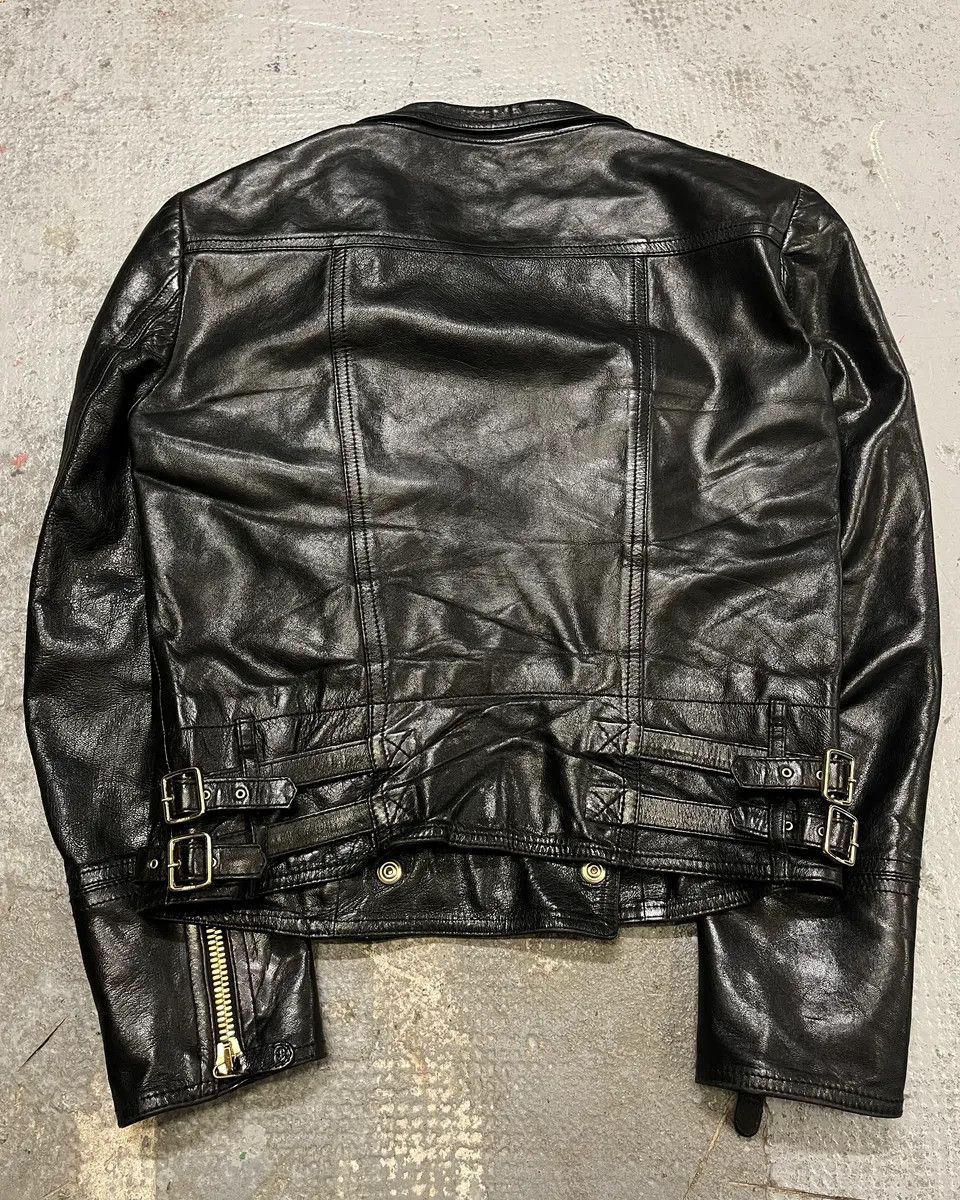 Gucci 2010s Gucci Black Leather Gold-Studded Biker Jacket Size XS / US 0-2 / IT 36-38 - 7 Thumbnail