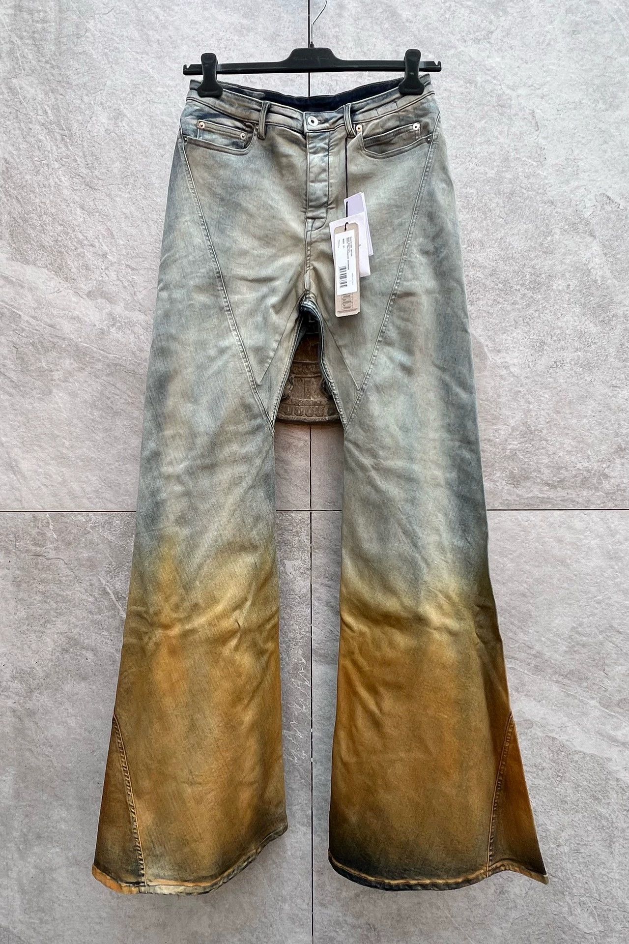 Rick Owens Rick Owens 24s gradient bias micro-pull denim trousers -DMC Size US 31 - 1 Thumbnail