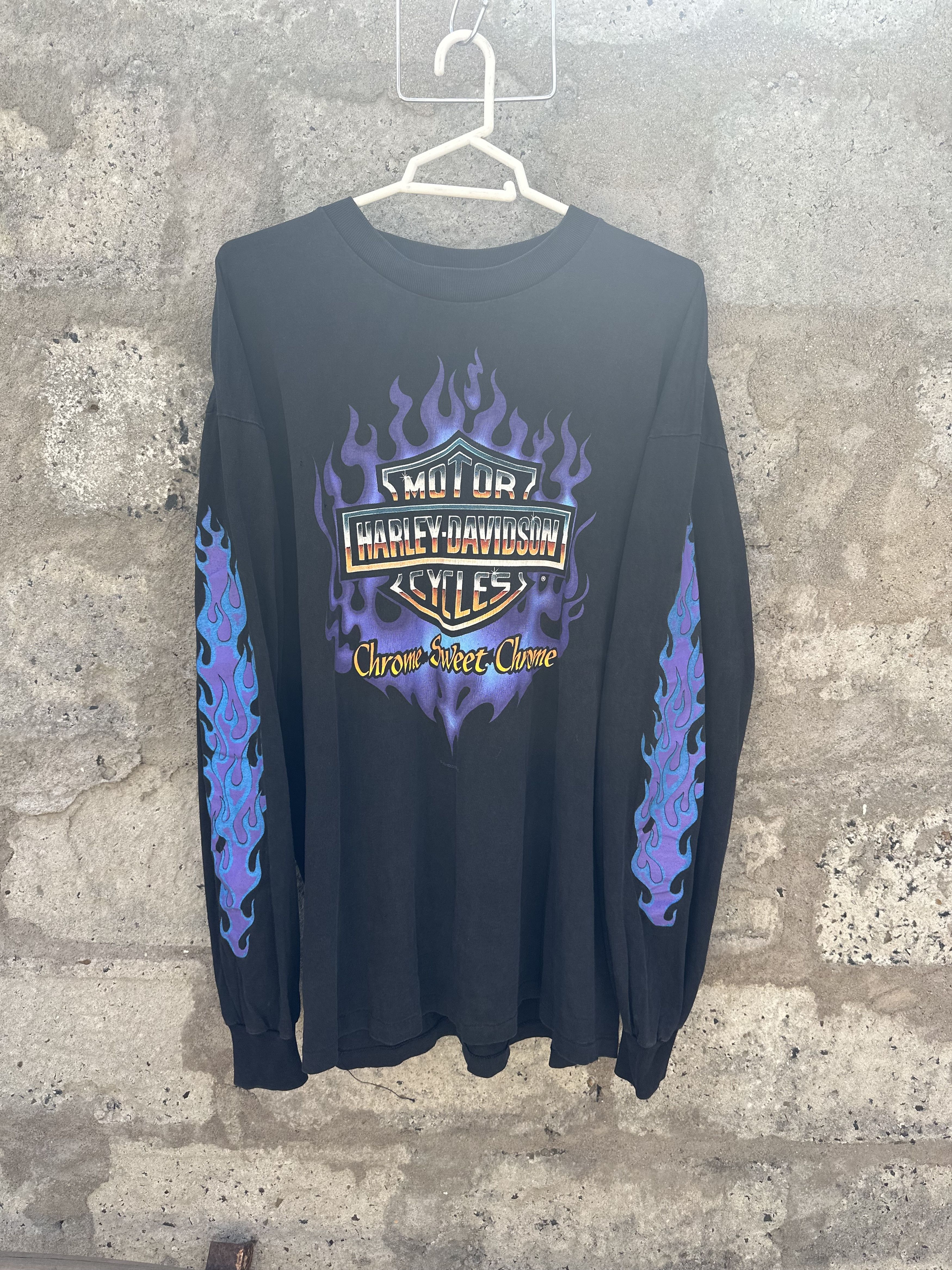 Harley Davidson Vintage Harley-Davidson T-Shirt “Chrome Sweet Chrome” Black Size US XXL / EU 58 / 5 - 10 Thumbnail