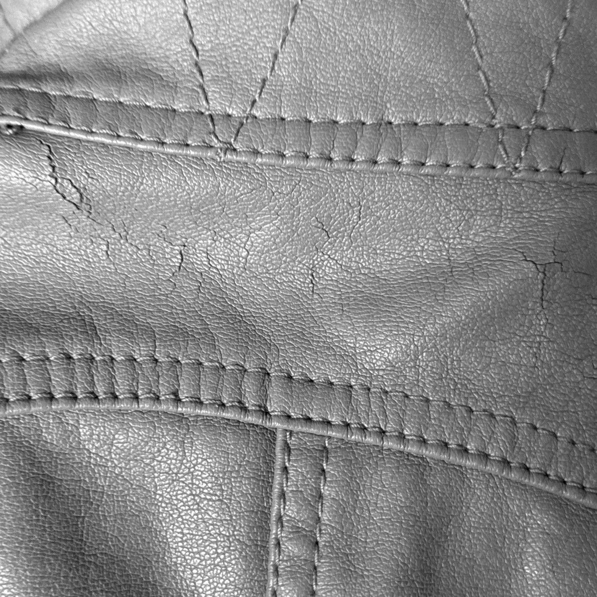 Vintage Avant - Garde distressed leather grafit biker jacket Size S / US 4 / IT 40 - 4 Thumbnail