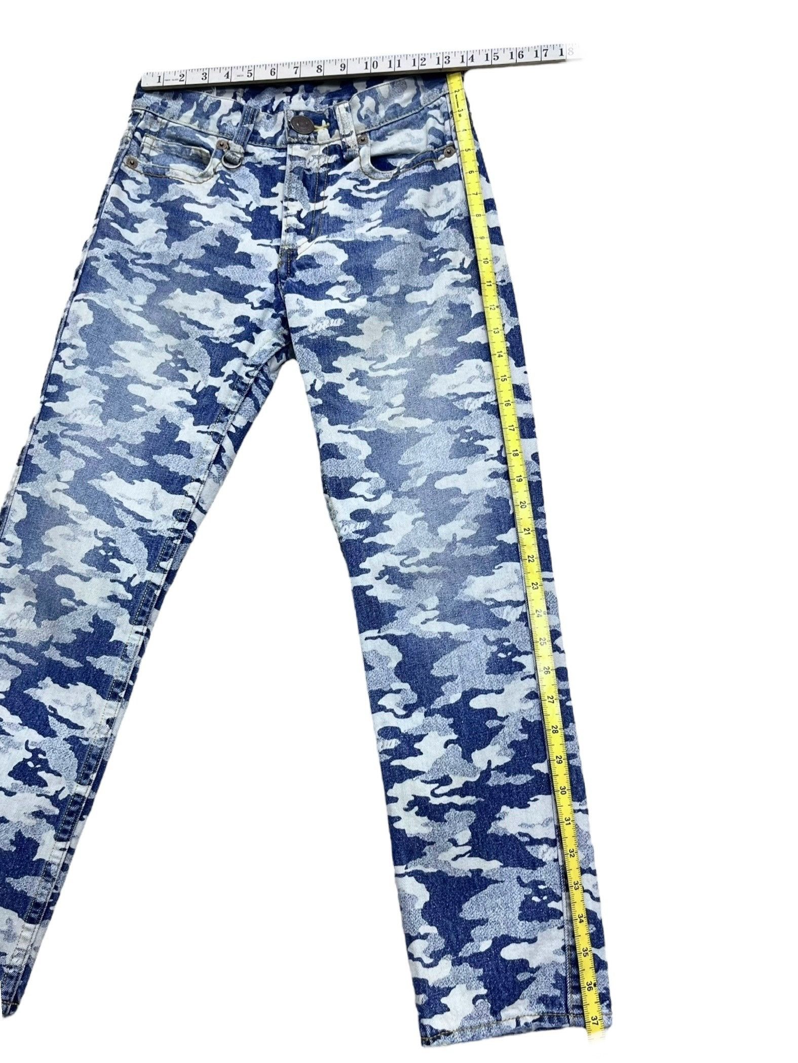Japanese Brand FYE🔥Dope Camo Blue Print Denim Inspired by Hysteric Glamour Size 27" / US 4 / IT 40 - 8 Thumbnail