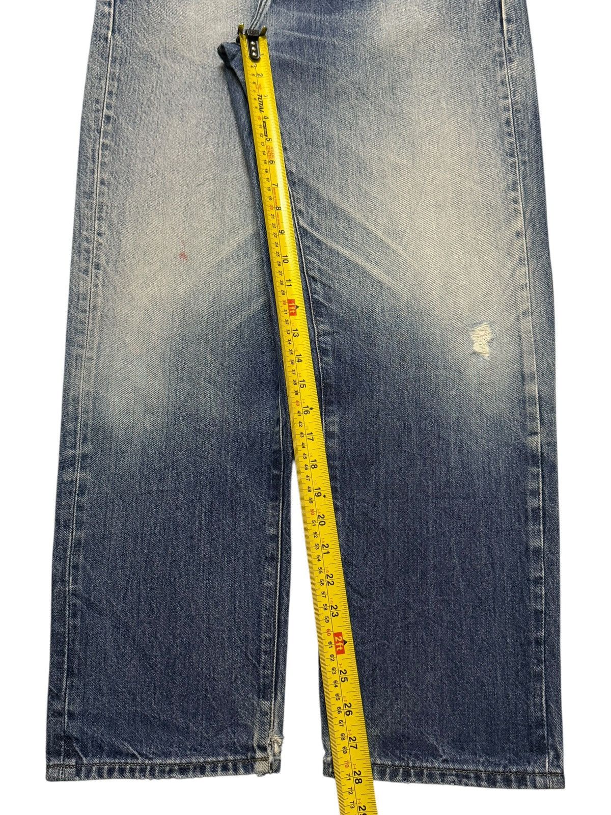 Uniqlo Vintage Y2K Japanese Uniqlo Blue Faded Wash Baggy Jeans Size US 33 - 10 Thumbnail