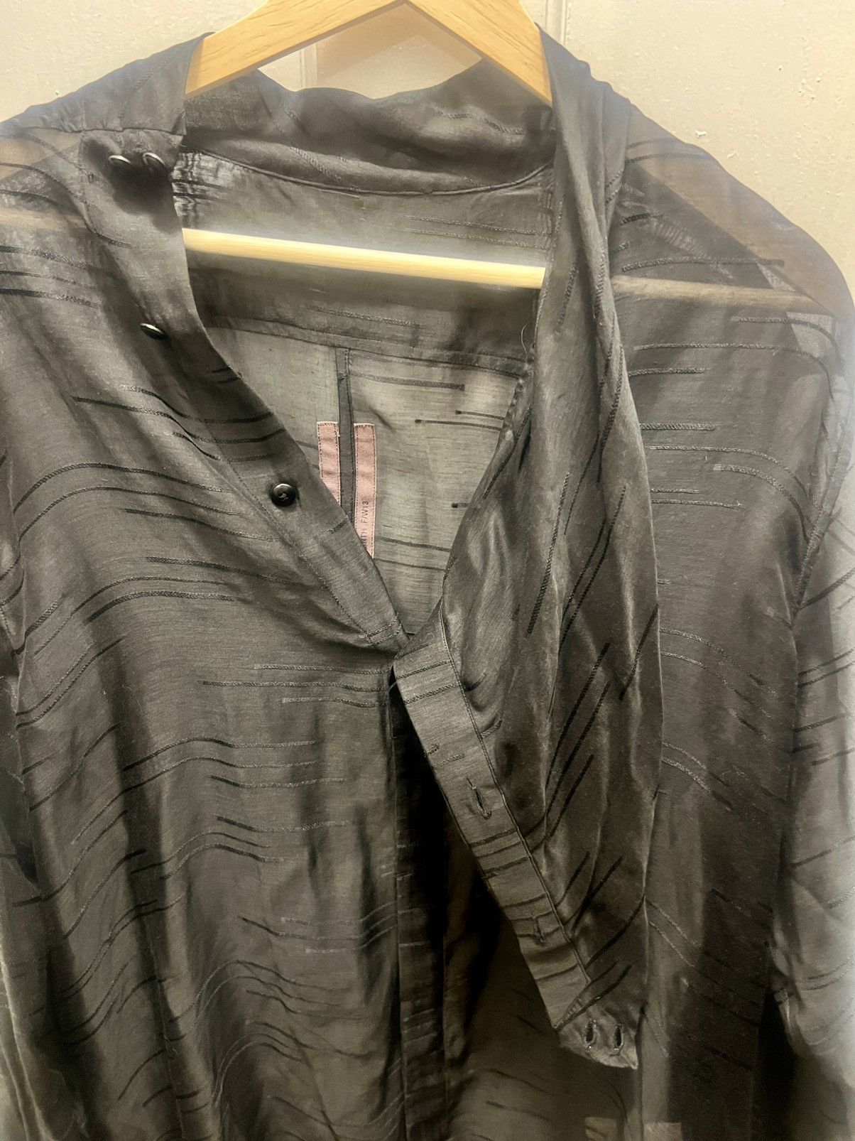 Rick Owens NWT F/W13 “Plinth” Megacowl Runway Silk Blend Shirt Size US XL / EU 56 / 4 - 3 Thumbnail