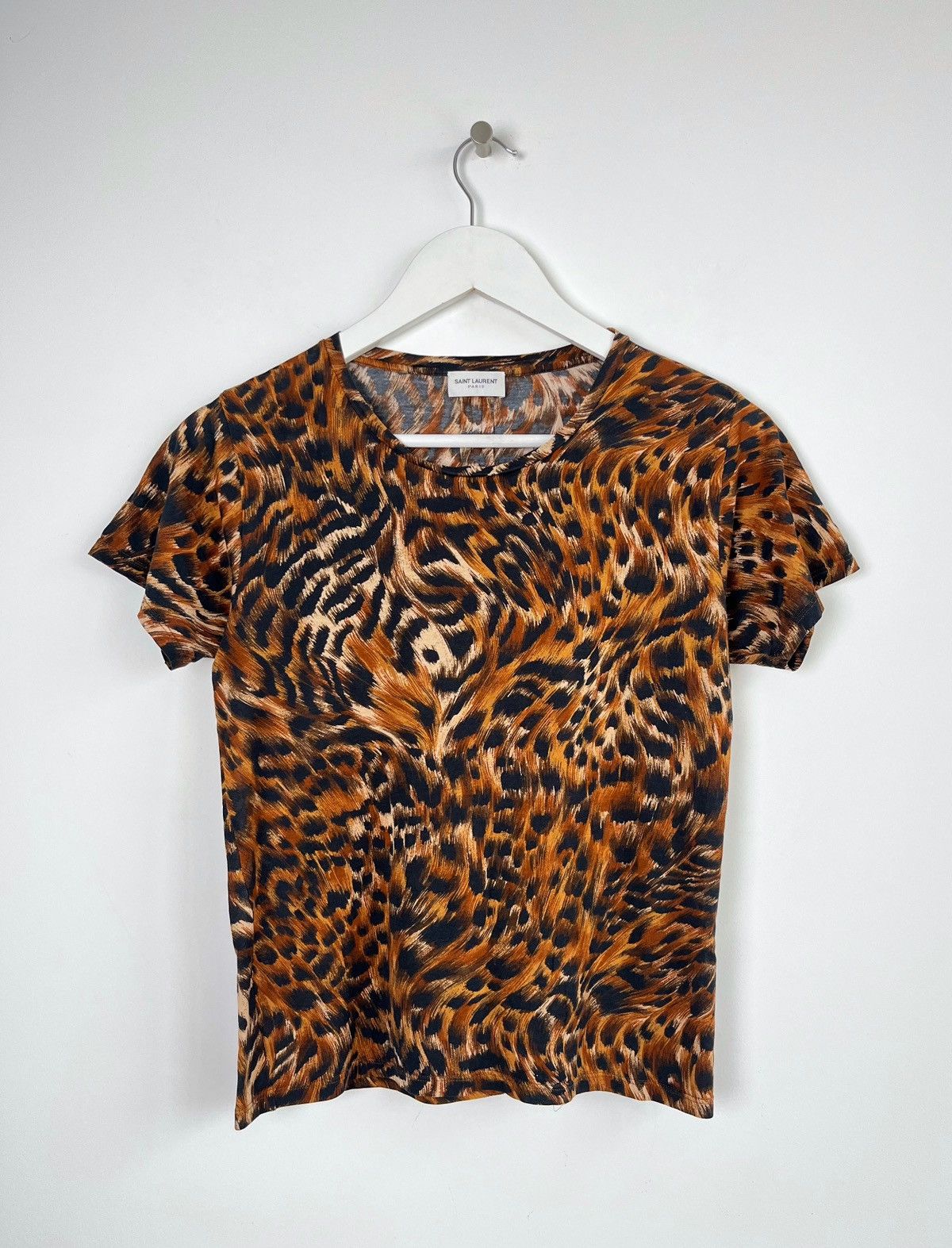 トップス saint laurent paris leopard Hedi FW16 Saint Laurent Paris Leopard Pattern Tee by Hedi Slimane