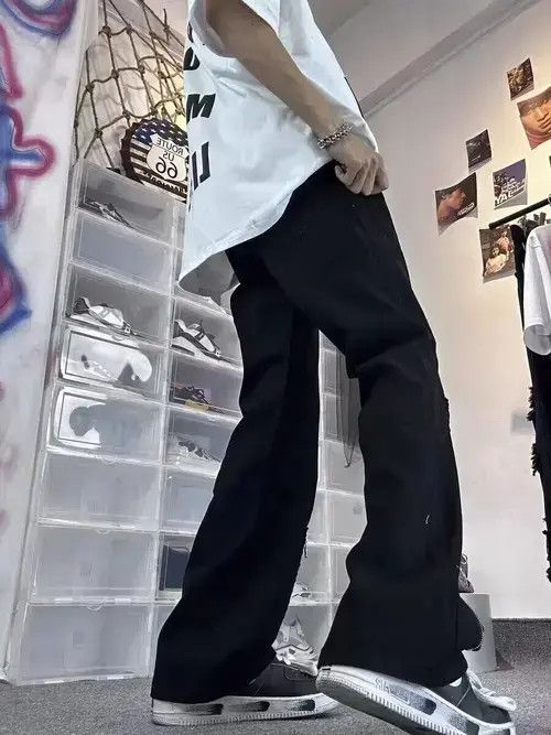 Japanese Brand × Jean Black multi-zip micro-flare jeans Size US 32 / EU 48 - 2 Thumbnail