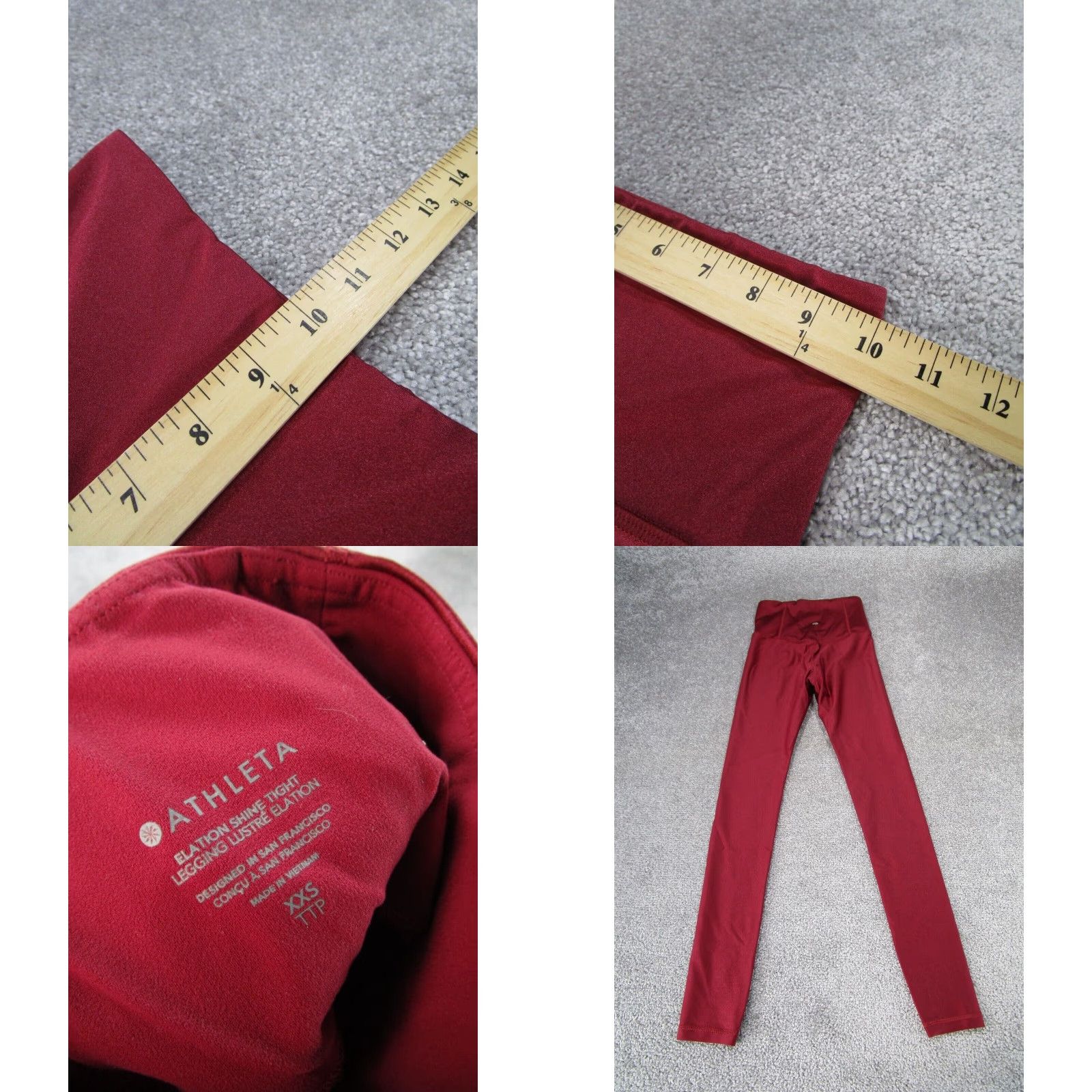 Athleta Athleta Elation Shine Tight Red Extra Large XL Womens Leggings Size 24" / US 00 / IT 34 - 4 Thumbnail