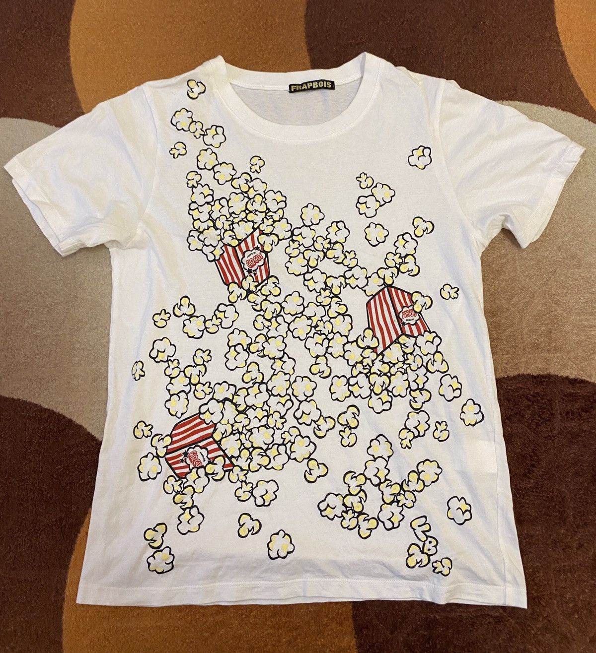 image of Frapbois Circus Pop Corn Ts in White, Men's (Size Small)