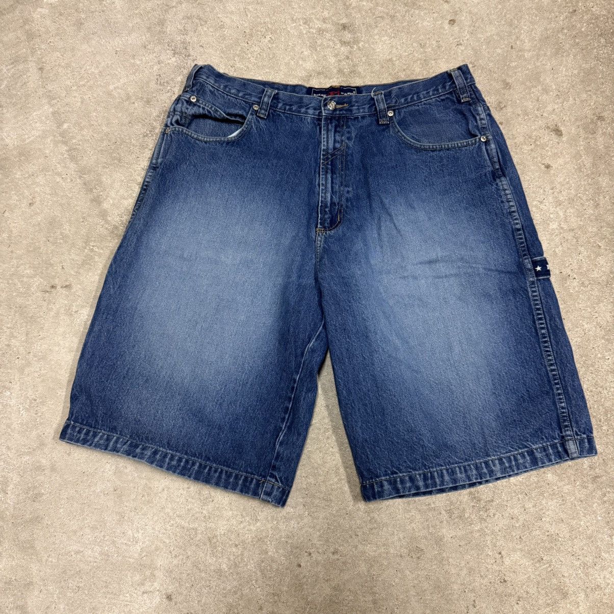 Phat Farm Y2K Phat Farm Baggy Blue Denim Jean Shorts Skater Grunge Size US 38 / EU 54 - 2 Thumbnail