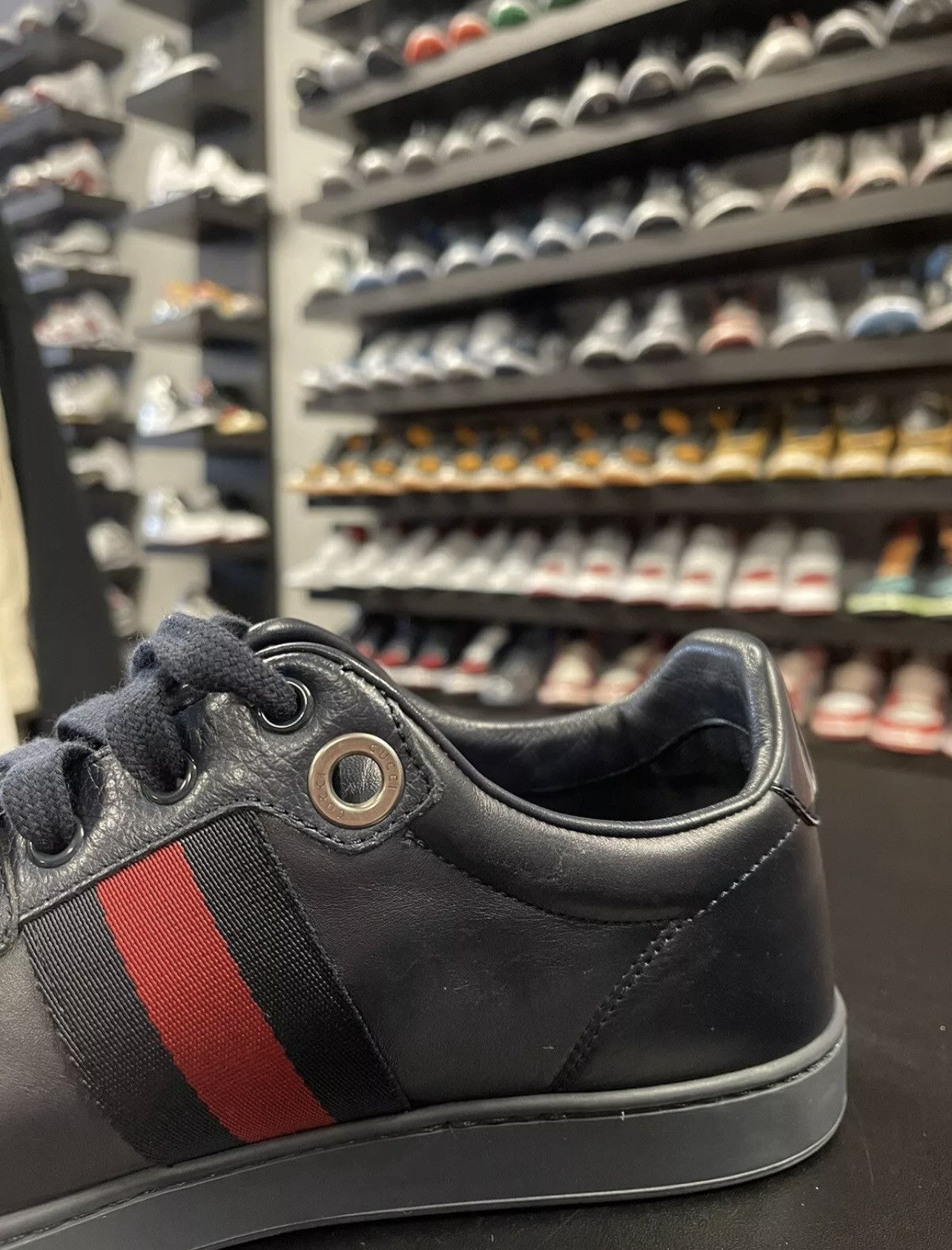 Gucci Size 9.5US/9G - Gucci Coda Leather Web Stripe Navy Blue Low Size US 9.5 / EU 42-43 - 7 Thumbnail