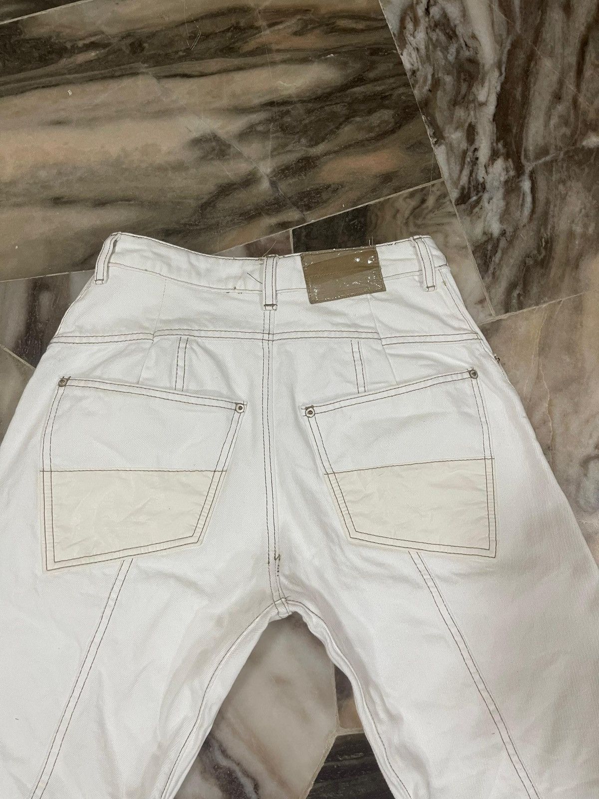 POST ARCHIVE FACTION (PAF) CARNET ARCHIVE - HUMAN-SHELL DESTROYED TROUSERS WHITE Size US 27 - 20 Thumbnail