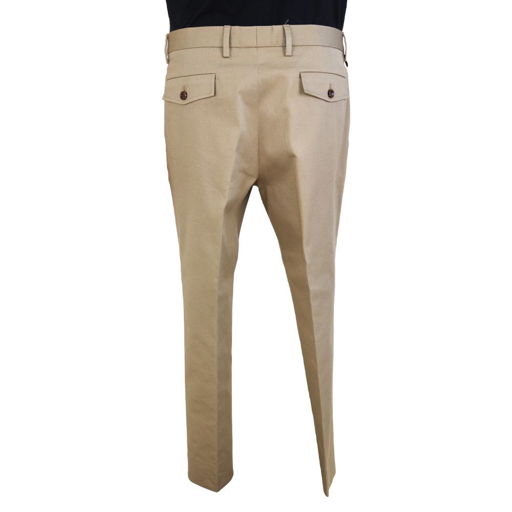Gucci Gucci Beige Cotton Trousers with Web & Bee Waistband Detail Size 50R - 5 Thumbnail