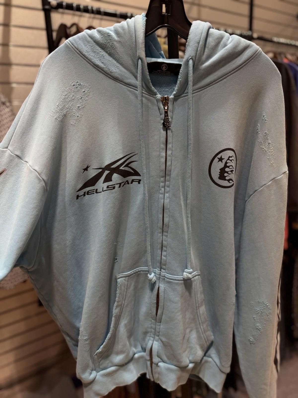 HELLSTAR Hellstar Heavyweight Fleece Gray Zip Hoodie Baby Blue Medium Size US M / EU 48-50 / 2 - 7 Thumbnail