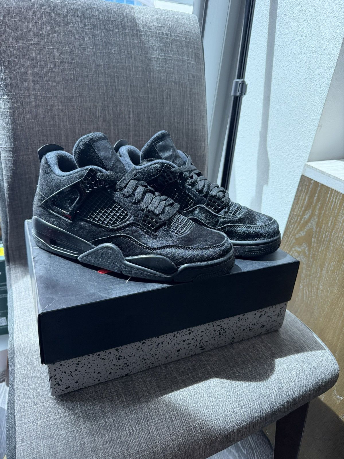 Nike Jordan 4 Retro Olivia Kim No Cover Black/Black Size 9W Size US 9 / IT 39 - 1 Thumbnail