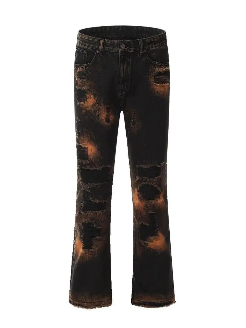 Japanese Brand Retro micro flared distressed jeans Size US 30 / EU 46 - 5 Thumbnail