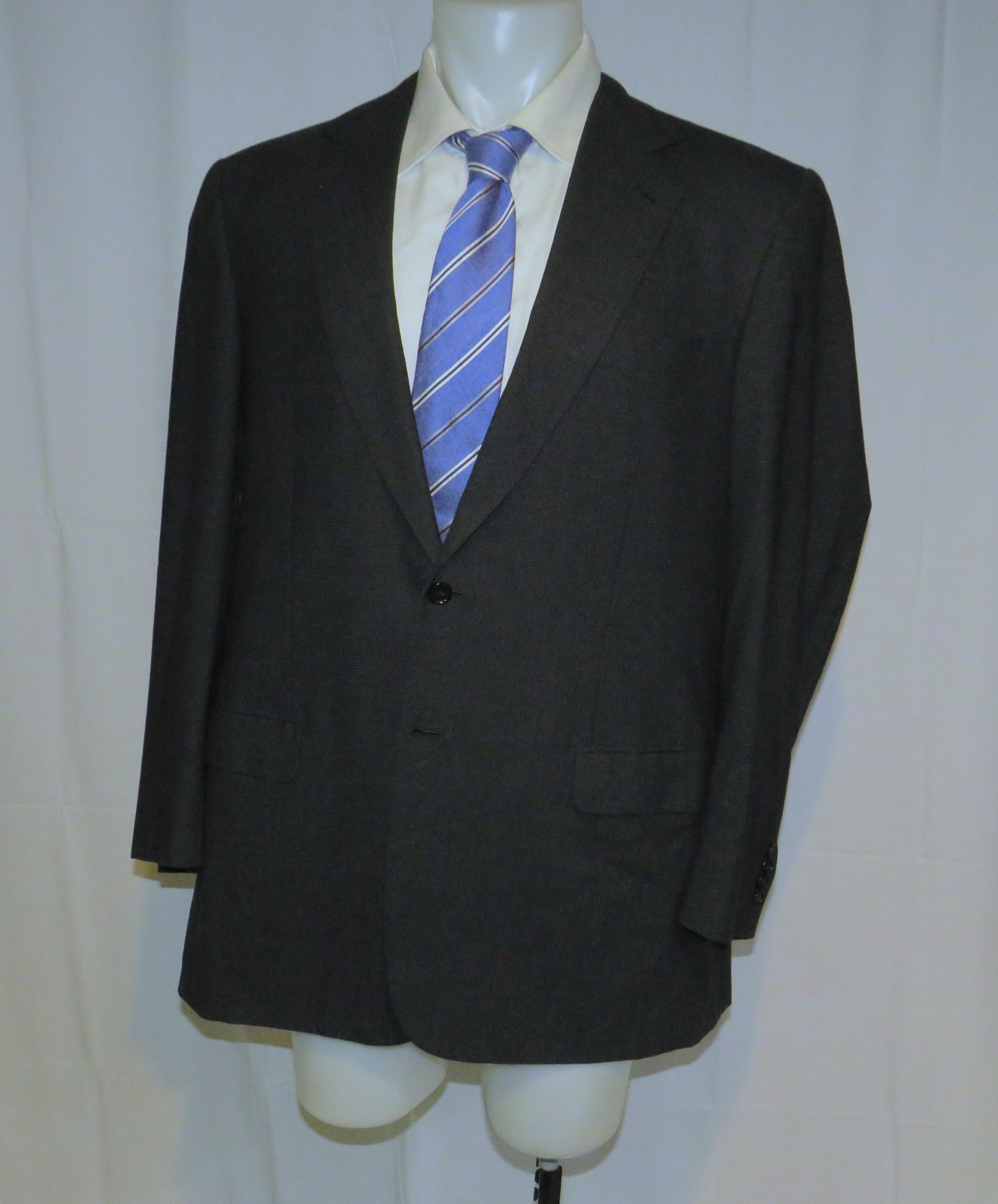 Brioni Nomentano Black & Gray Check Two Button Sport Coat 44L Size 44L - 6 Thumbnail