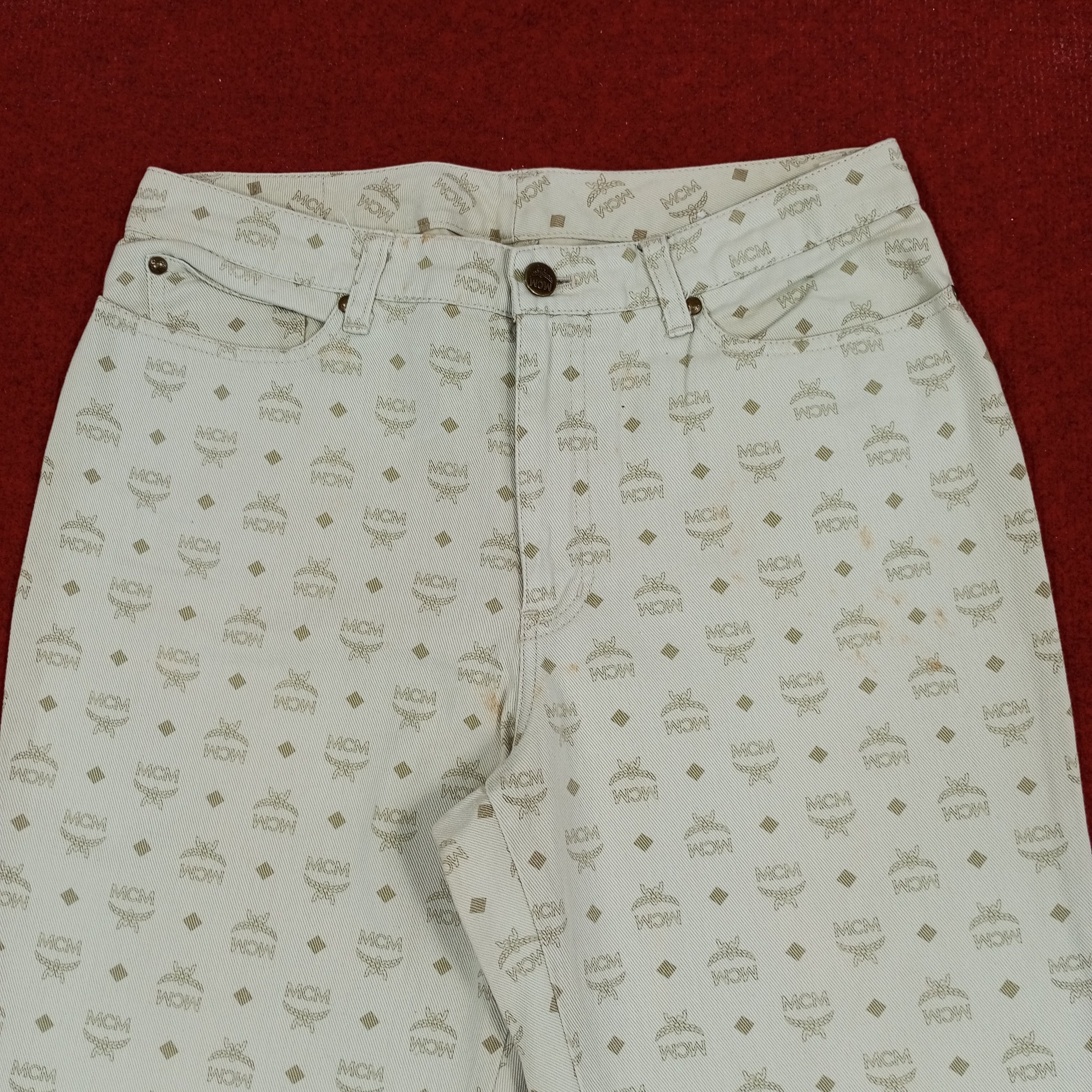 MCM × Vintage MCM Legere Luxury Fashion Brand Monogram Style Pants Size US 29 - 2 Thumbnail