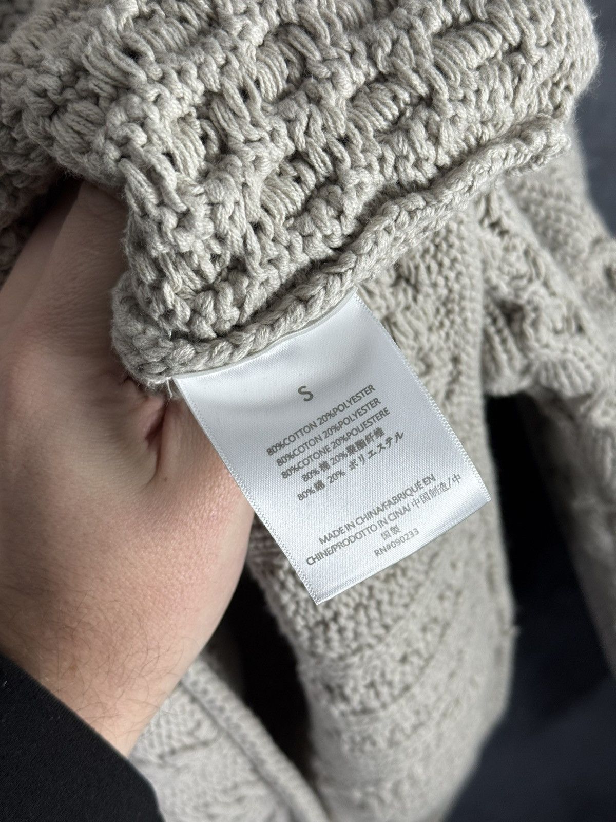 Fear of God FEAR OF GOD ESSENTIALS Oversized Cable Knit Cotton Sweater Size US S / EU 44-46 / 1 - 9 Thumbnail