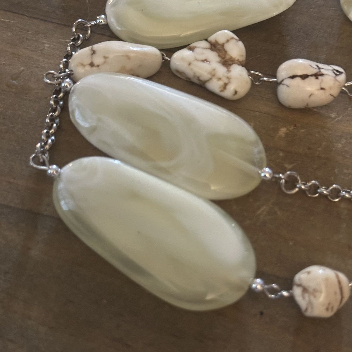 Other Long polished rock chain necklace and earrings set Size ONE SIZE - 5 Thumbnail
