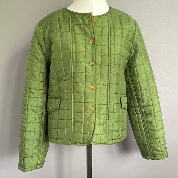 Vintage Vintage Silk Quilted Cropped Light Jacket - Medium Size M / US 6-8 / IT 42-44 - 4 Thumbnail