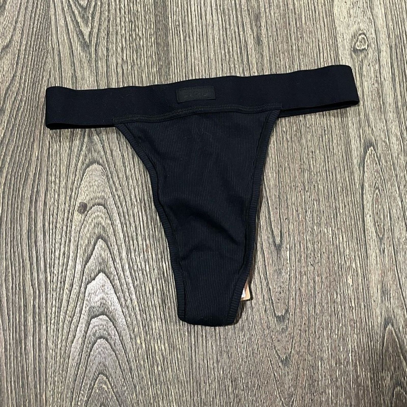 SKIMS NWT Skims Cotton Rib Mid-Rise Thong Underwear Wide XS Size ONE SIZE - 1 Thumbnail