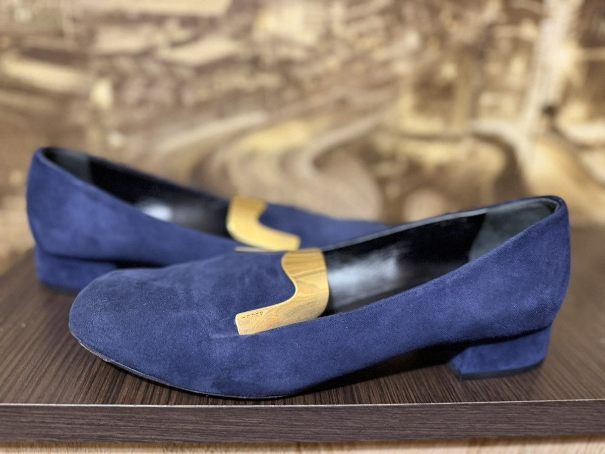 Gucci Gucci Blue Suede Alma Classic Smoking Slippers Size 38 1/2 Size US 6 / IT 36 - 1 Thumbnail
