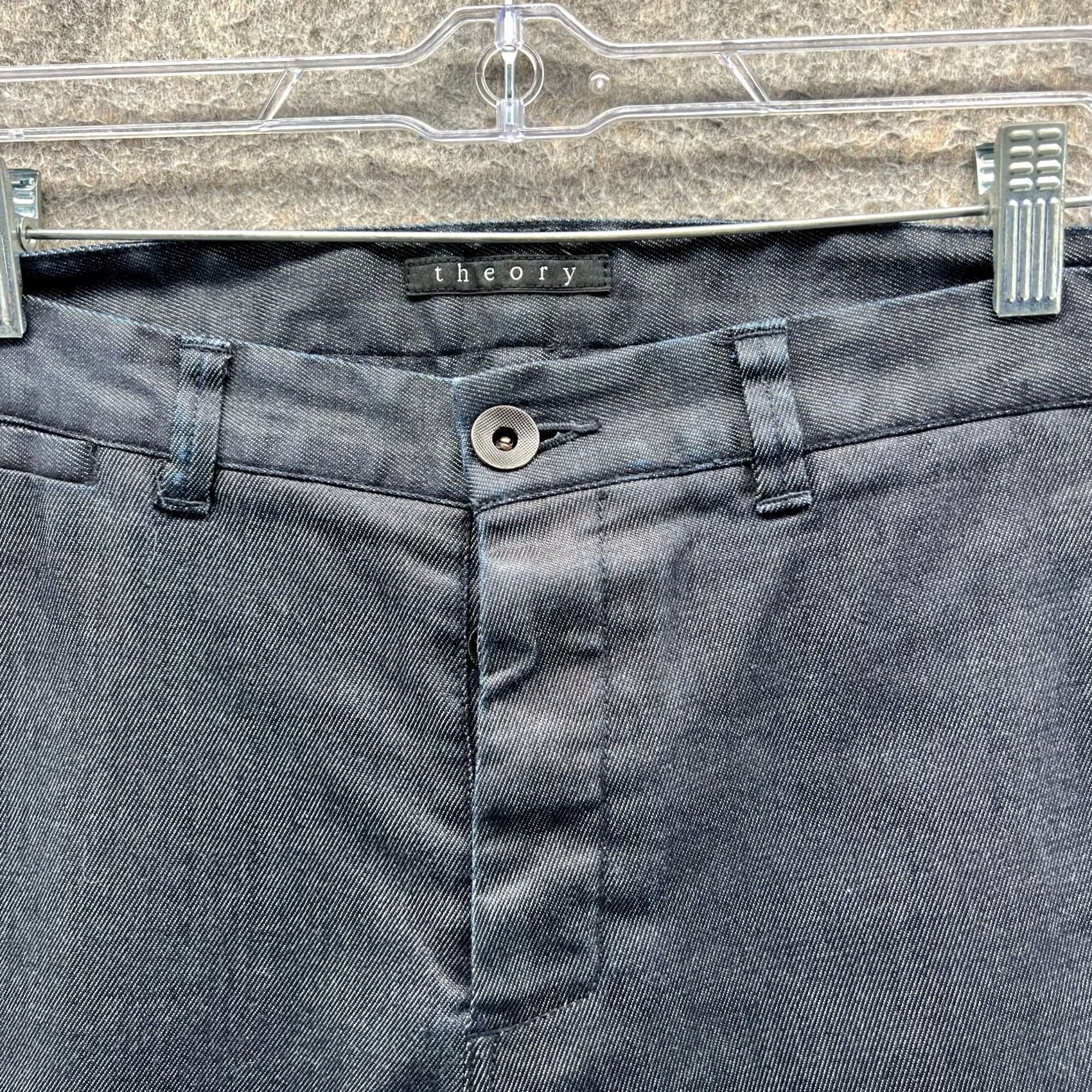 Theory Theory Jeans Men 32 Charcoal Gray Cotton Stretch Slim Fit Straight Dark Wash Size US 32 / EU 48 - 6 Thumbnail