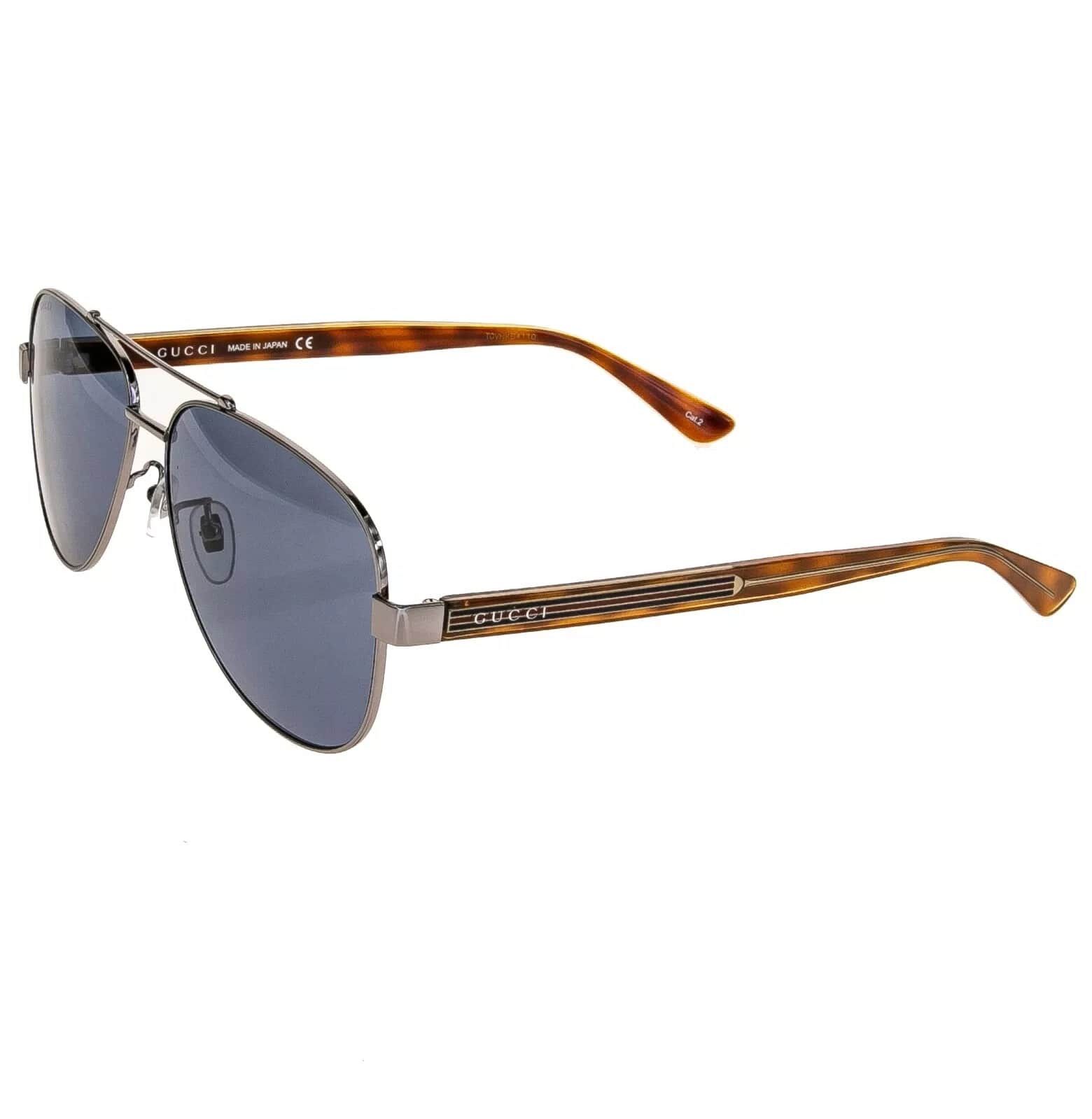 Gucci GUCCI WEB STRIPE 0528 Ruthenium Brown 010 Sunglasses GG0528S Size ONE SIZE - 6 Thumbnail