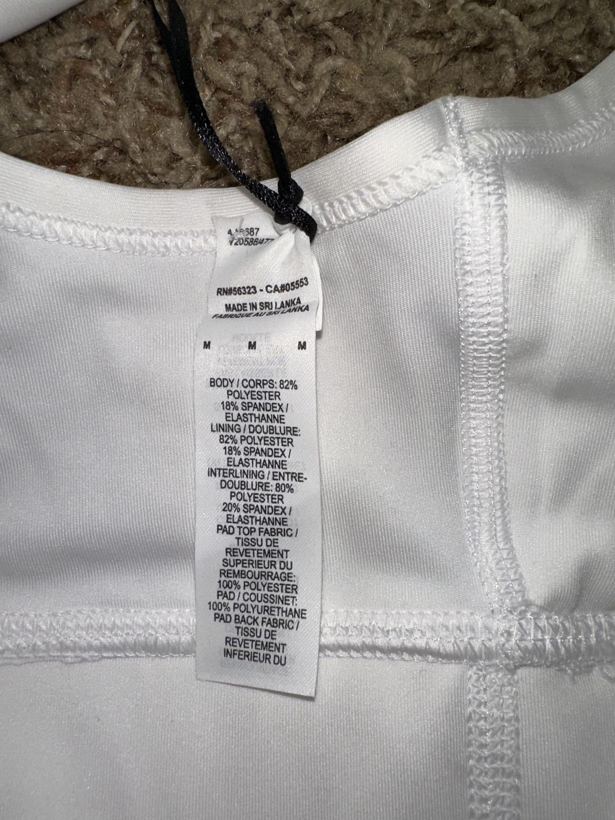 Nike Nike Dri-FIT Medium-Support Padded Sports White/Black Bra Size ONE SIZE - 5 Thumbnail