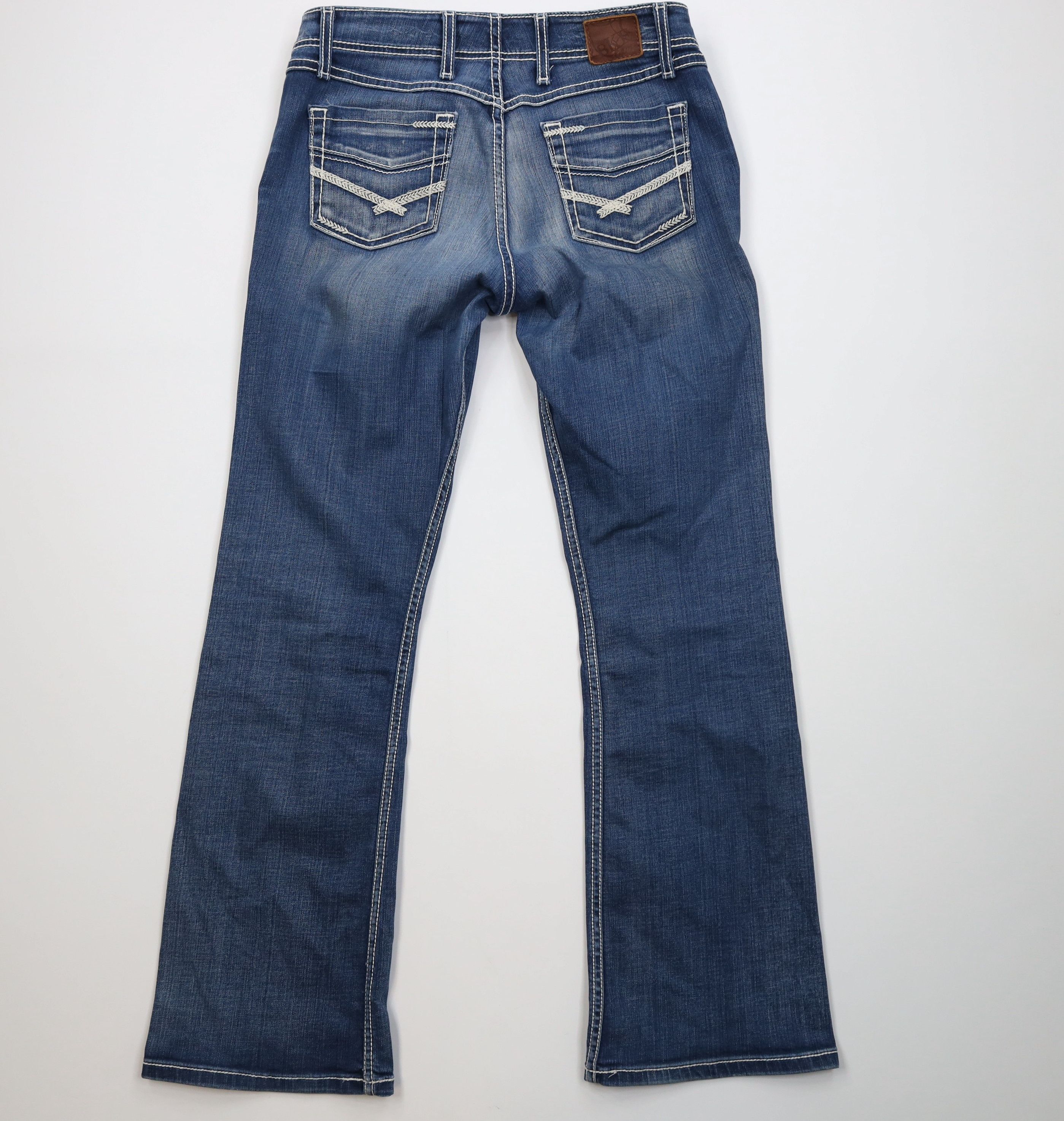 Vintage Buckle BKE Thick Stitch Wendi Flared Bootcut Jeans Blue Size 29" - 10 Thumbnail