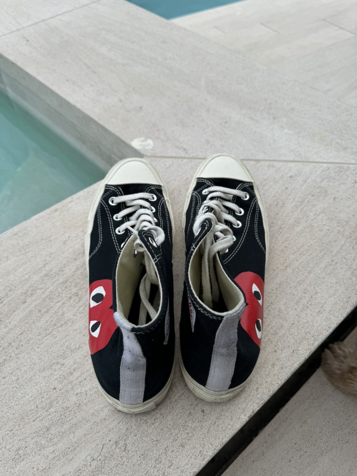 Comme des Garcons × Converse × Japanese Brand Commes de garçon black high top sneaker Size US 10 / EU 43 - 3 Thumbnail