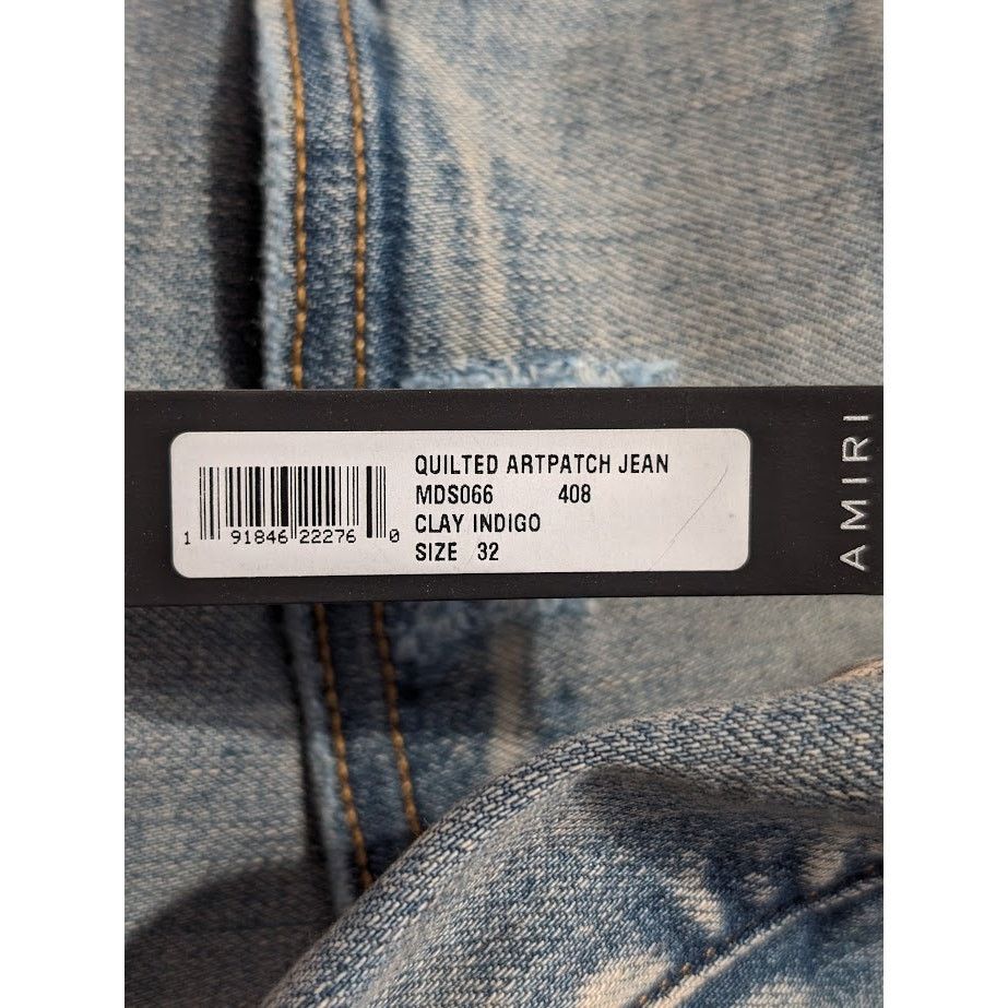 Amiri o1rshd1 Quilted Artpatch Jeans in Clay Indigo Size US 32 / EU 48 - 22 Thumbnail