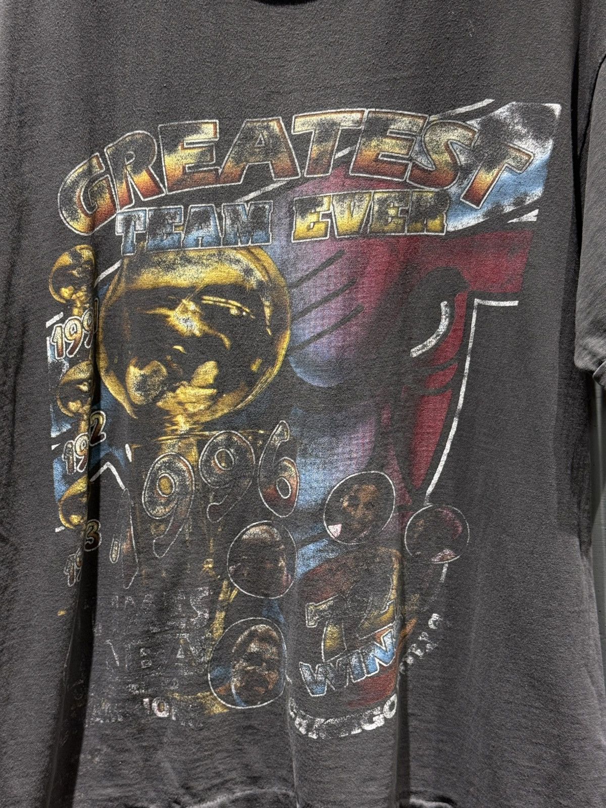 Rap Tees 1996 Chicago Bulls Greatest team ever shirt XL 72 wins Size US XL / EU 56 / 4 - 4 Thumbnail