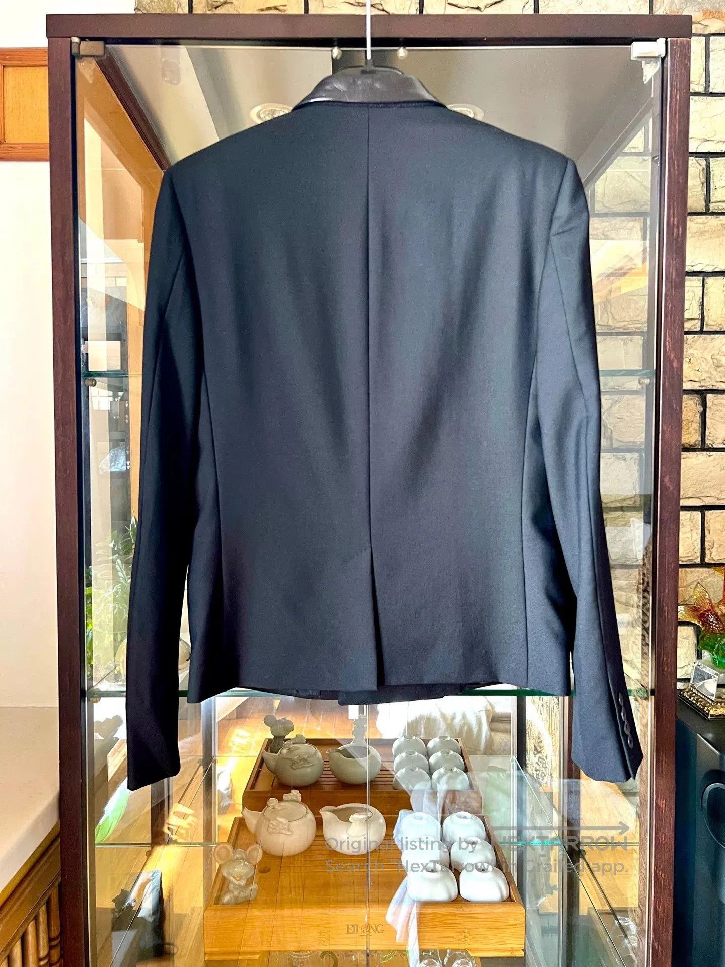 Saint Laurent Paris black leather lapel double-breasted blazer. Size US M / EU 48-50 / 2 - 3 Thumbnail