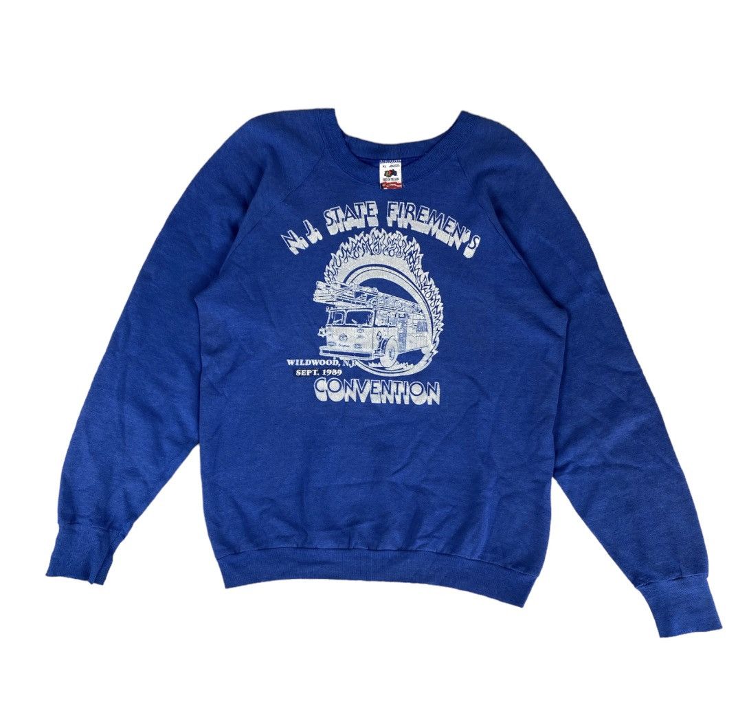 Vintage Wildwood N.J State Firemen’s 1989 Sweatshirt Blue XL