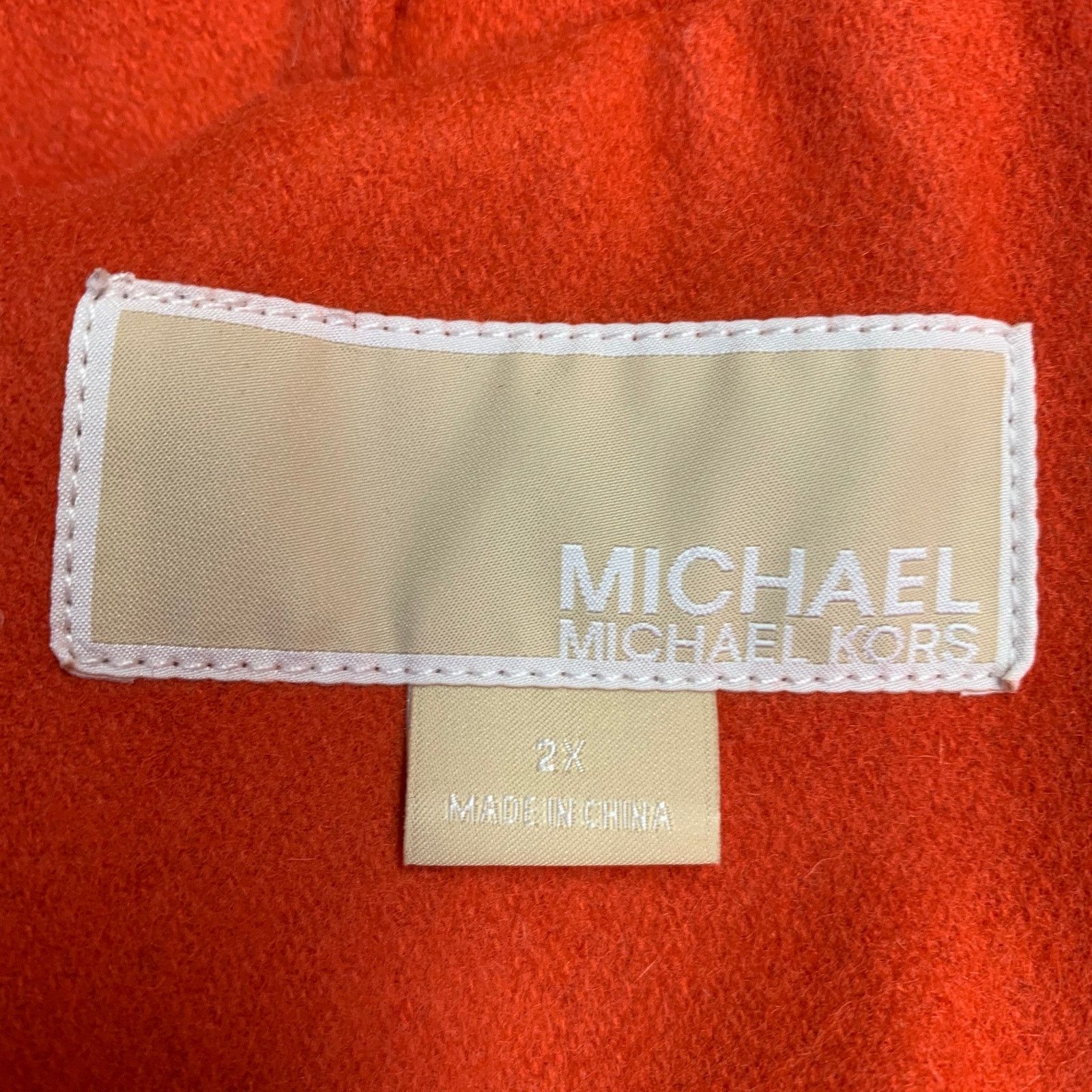 Michael Kors 2X Orange Wool Blend Double Breasted Coat Size XXL / US 16-18 / IT 52-54 - 4 Thumbnail