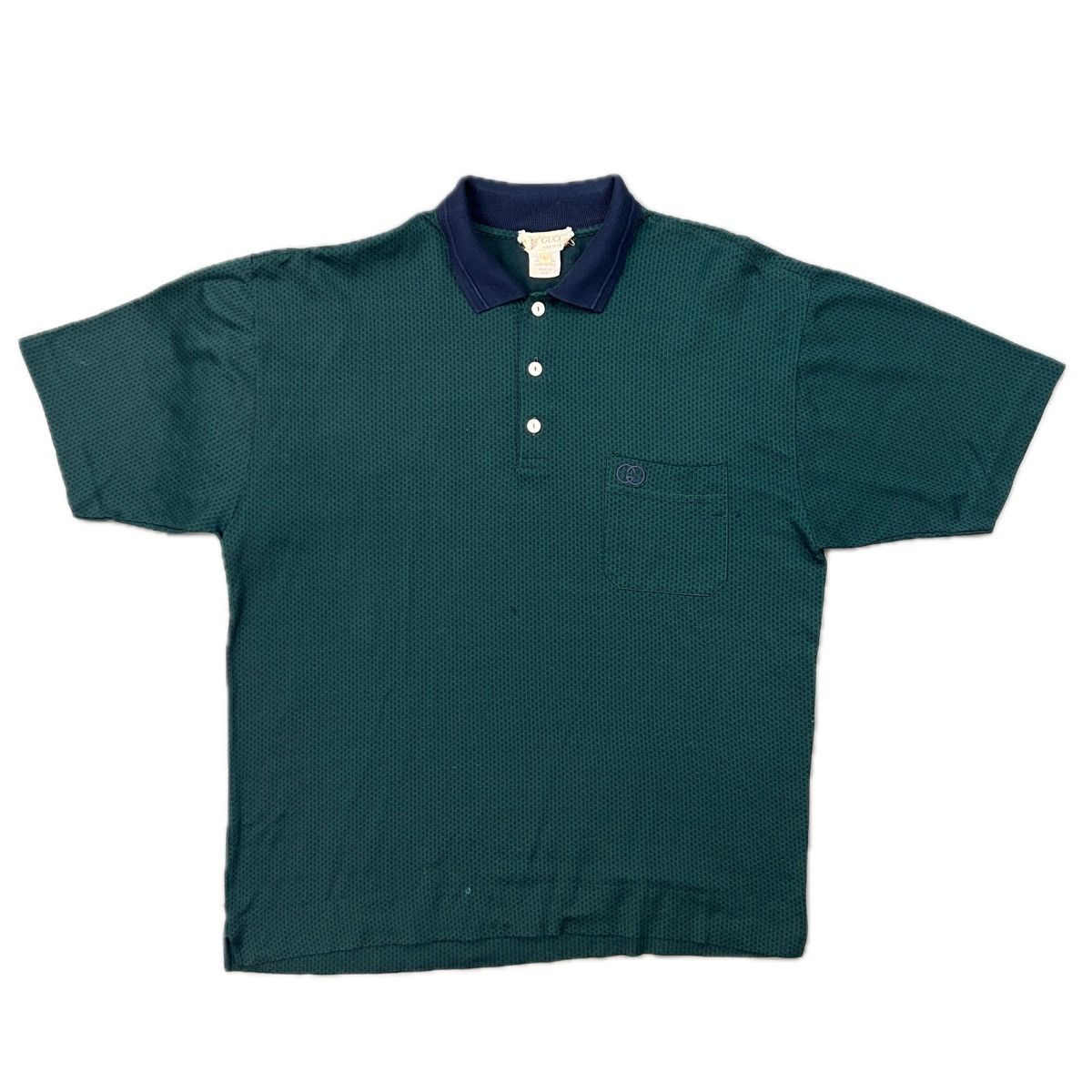 Gucci × Vintage Archive Vintage GUCCI Embroidered Logo Polo Tee Size US L / EU 52-54 / 3 - 1 Thumbnail