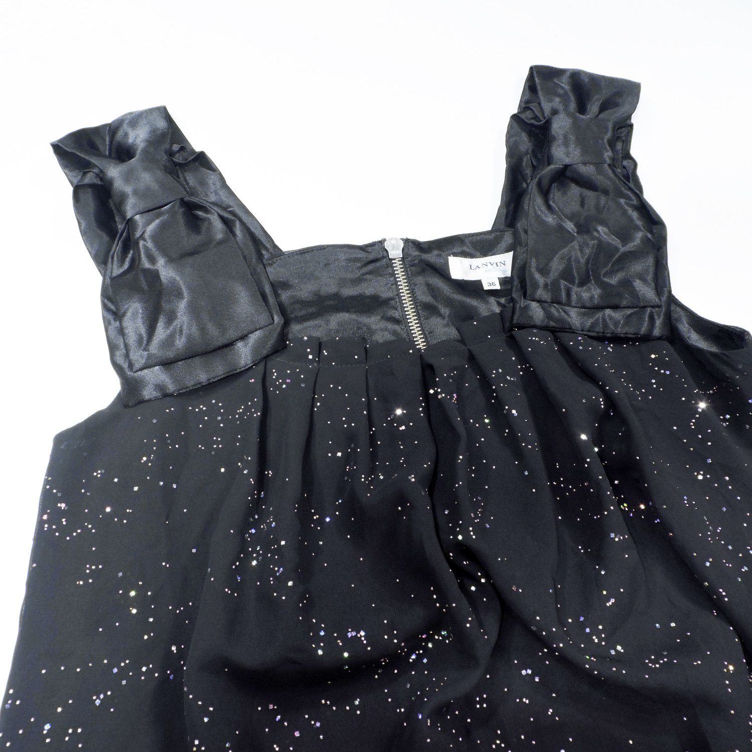 Lanvin LANVIN EN BLUE STARLESS SLEEVELESS RIBBON COCOON MINI DRESS Size XS / US 0-2 / IT 36-38 - 10 Thumbnail