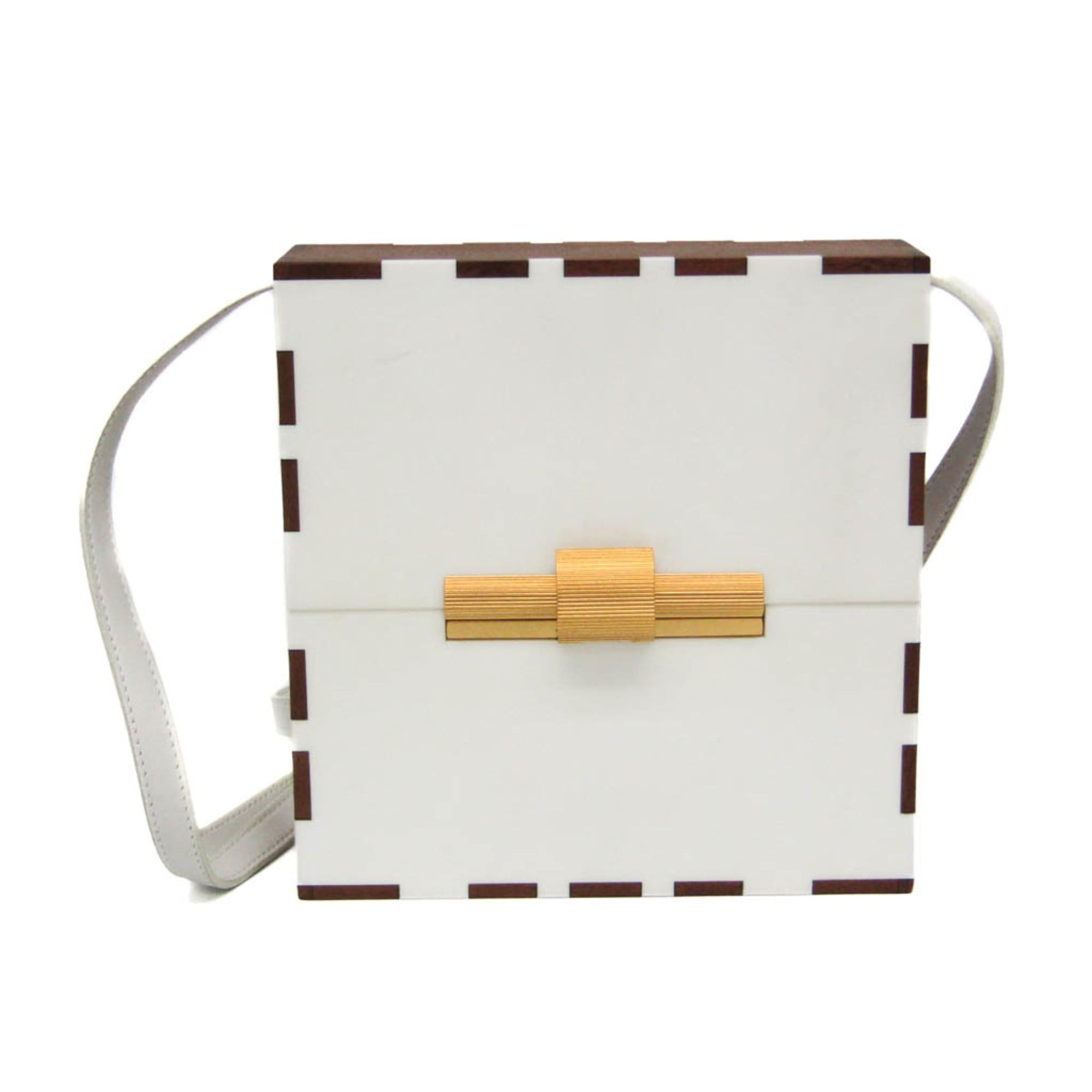 Bottega Veneta Bottega Veneta DAISEY Women's Plastic,Leather Shoulder Bag Brown,White Size ONE SIZE - 1 Thumbnail