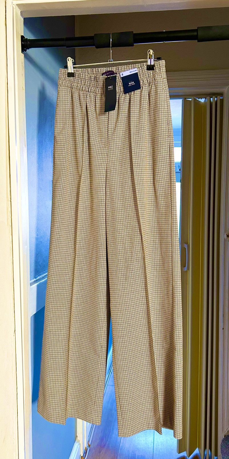 Marks & Spencer Marks & Spencer Wide Leg Trousers Size 8 High Rise Checkered Size 27" / US 4 / IT 40 - 1 Thumbnail